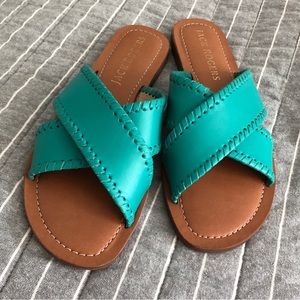 Jack Rogers Sloane X Band Sandals, Emerald, 7.5